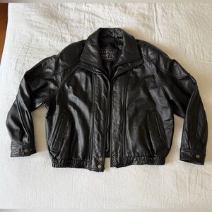 Vintage Leather Limited Black Leather Bomber Jacket